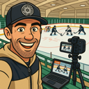 Illustrated Streamn Dad streaming at the rink